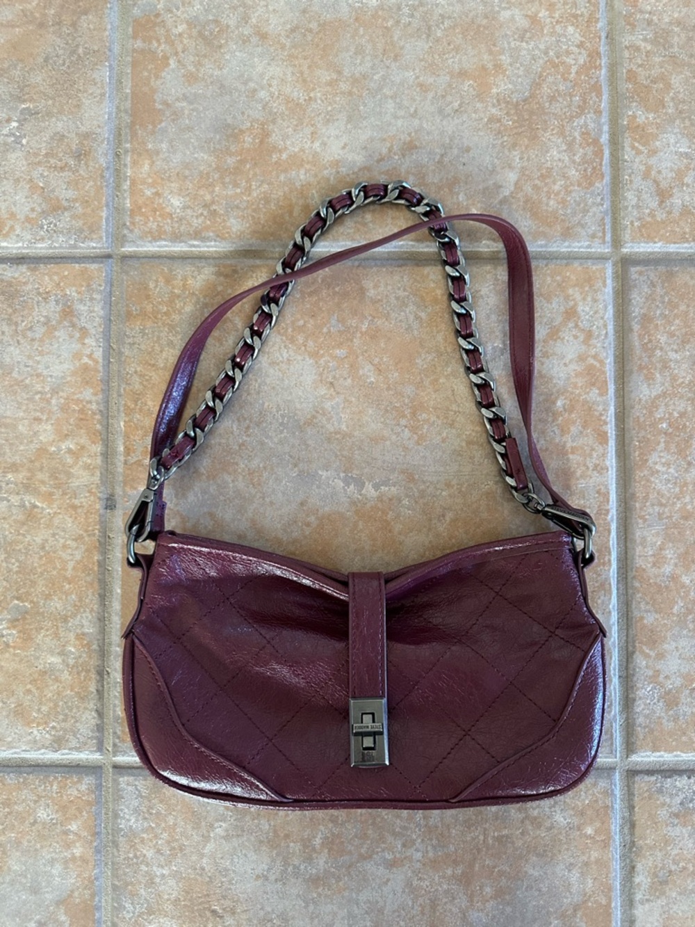 Steve Madden Quilted Shoulder Bag in Plum